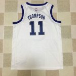 11 Thompson 2017-18 Season Warriors Maillot Blanc